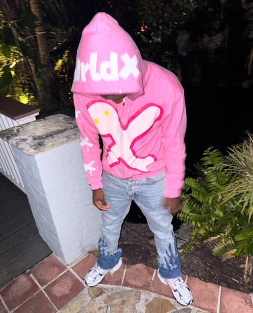Pink "X" Zip Up