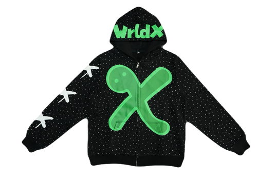Black "X" Zip Up