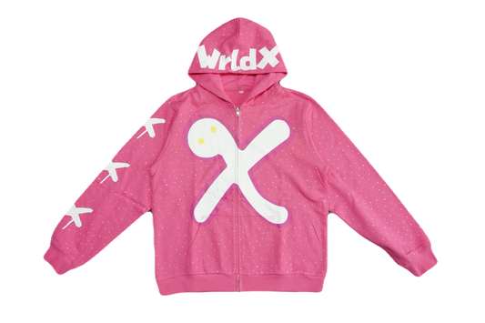 Pink "X" Zip Up